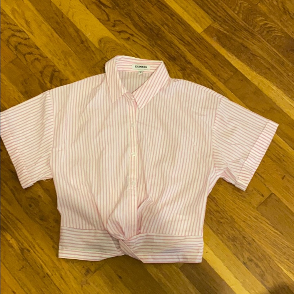 Express pink striped blouse